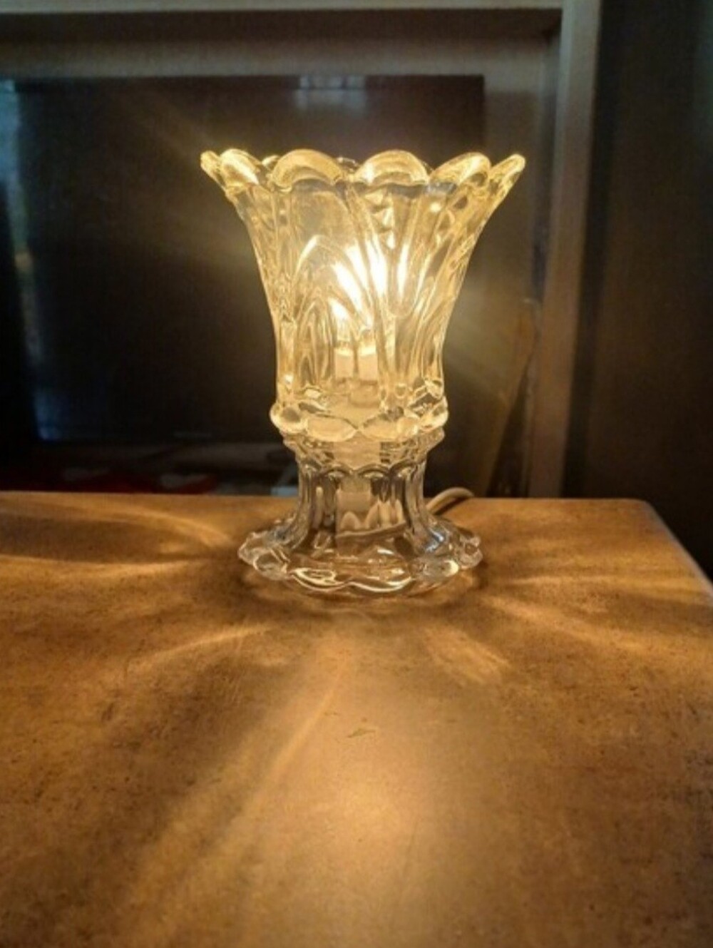 Vintage Pressed Glass Crystal Light With Dimmer Switch